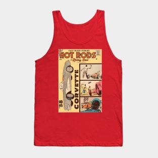 VINTAGE COMICS HOT RODS RACING CARS 50S Tank Top